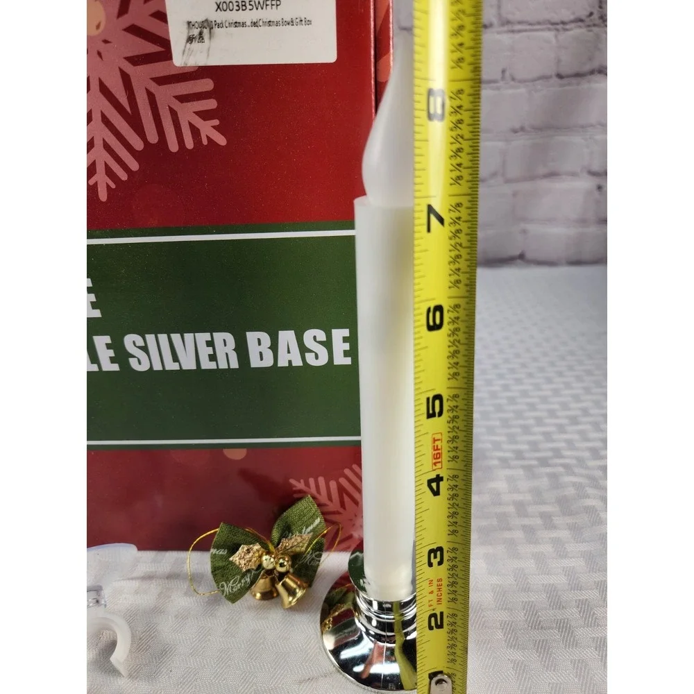 NEW! 12 Christmas Window Candles Lights With Timer Battery Operated Window Clips